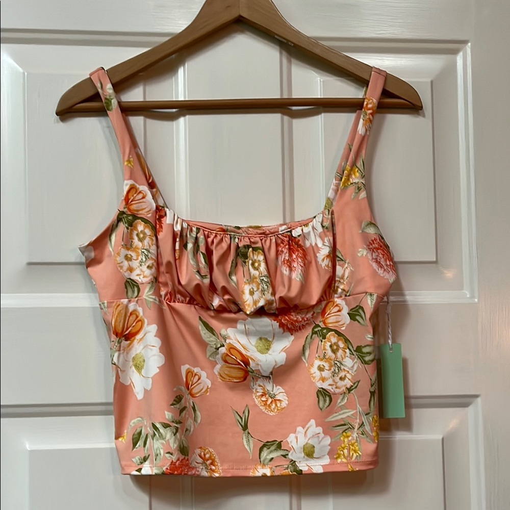 Forever 21 Pink Ruffled Crop Camisole